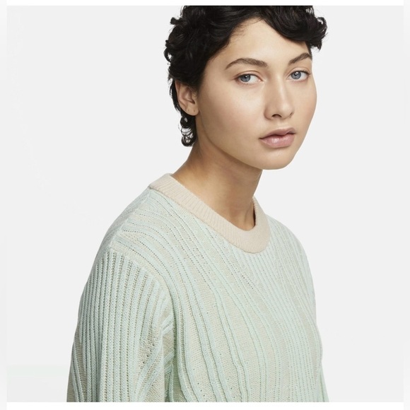 Nike Yoga Luxe Wool blend cover up knit crew neck sweater sz Small‎ - Picture 5 of 16